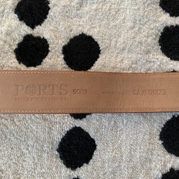 Vintage 90s Ports International Braided Orange Leather Wide Statement Waist Belt - Picture 8 of 14